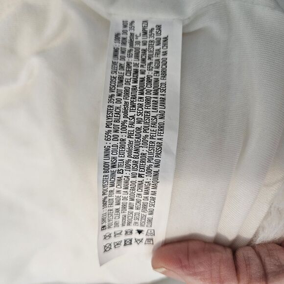 Hooded Fluffy White Faux Fur Soft Coat Sz L Boho Coquette Whimsy Fairy Festival - Picture 15 of 15